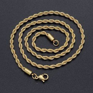 Gold Tone Rope Chain/ Necklace
